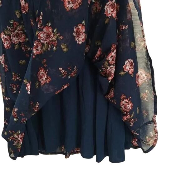 Abercrombie Floral Chiffon V-Neck Mini Dress XS - Picture 4 of 11